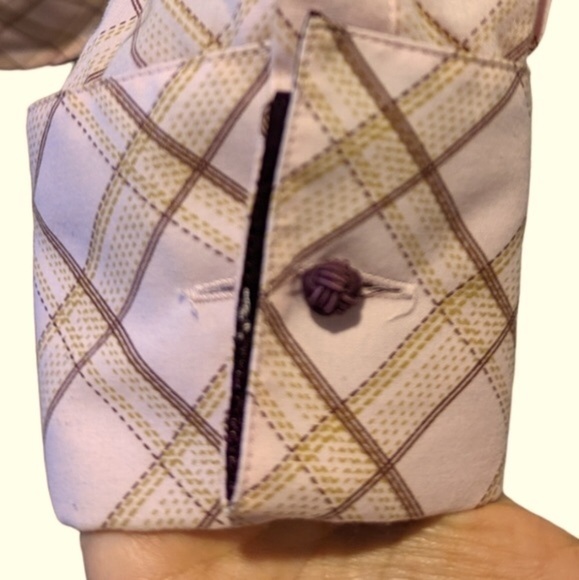 PRONTI By Phita pink plaid button front shirt medium - Picture 4 of 8